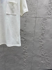 All-over print jacquard crew neck short-sleeved shirt with pockets