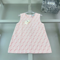 Embroidered logo shirt + premium pink jacquard denim dress