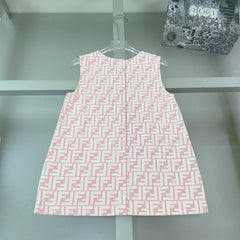 Embroidered logo shirt + premium pink jacquard denim dress