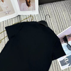 Sequined Beaded Short-Sleeve Crew Neck T-Shirt