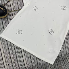 Sequined Beaded Short-Sleeve Crew Neck T-Shirt