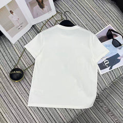 Sequined Beaded Short-Sleeve Crew Neck T-Shirt