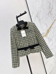 Mixed-color tweed short jacket