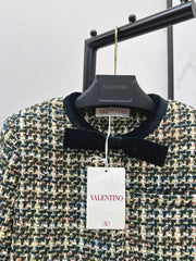 Mixed-color tweed short jacket