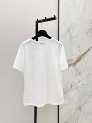 White crew neck short-sleeved T-shirt