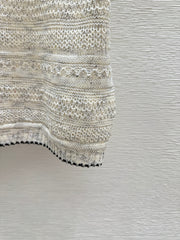 Sequined Crew Neck Knit Short Sleeve