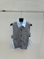 Knitted Vest Two-Piece Set