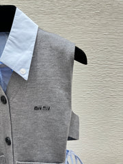 Knitted Vest Two-Piece Set