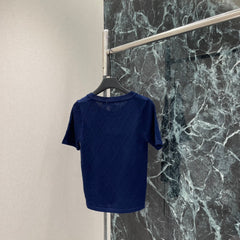 Diamond Pattern Knit Short-Sleeve Top