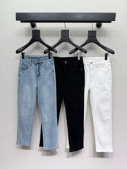 High-waisted stretch cropped cigarette pants