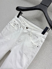 High-waisted stretch cropped cigarette pants