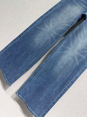 Rhinestone-embellished straight-leg wide-leg jeans