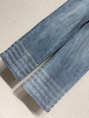 Logo straight-leg wide-leg jeans