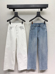 Straight-leg wide-leg jeans