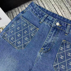 Logo straight-leg wide-leg jeans