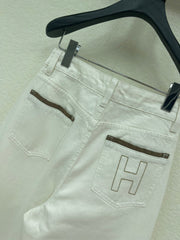 White Jeans with Lettering