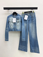 Distressed Washed Denim Set