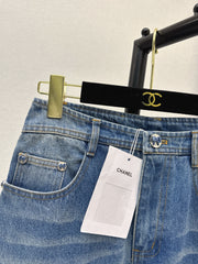 Distressed Washed Denim Set