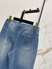 Distressed Washed Denim Set