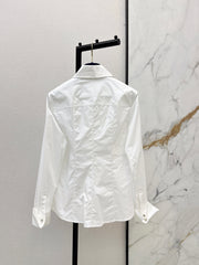 Minimalist white shirt with a long pointed collar