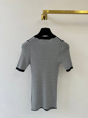 Striped short-sleeved shirt