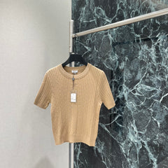 Cable Knit Short-Sleeve Top
