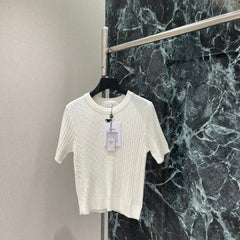 Cable Knit Short-Sleeve Top