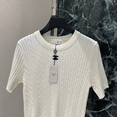 Cable Knit Short-Sleeve Top