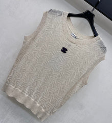 Embroidered Knit Vest