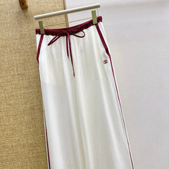 Burgundy High-Waisted Wide-Leg Pants