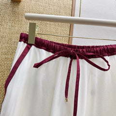 Burgundy High-Waisted Wide-Leg Pants