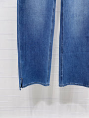 Straight-leg denim trousers