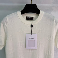 Jacquard Knit Short-Sleeve T-Shirt