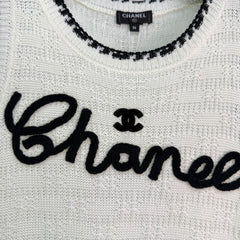 Embroidered-Trimmed Knit Vest