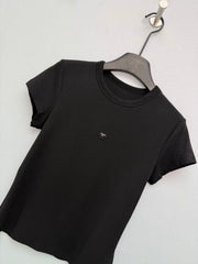 Jacquard Knit Short-Sleeve T-Shirt