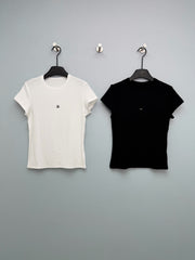 Jacquard Knit Short-Sleeve T-Shirt