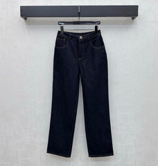 Embroidered Backpack Button Jeans