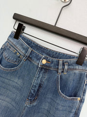 Retro-wash high-waisted wide-leg jeans
