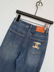 Retro-wash high-waisted wide-leg jeans