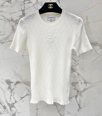 Floral-Embroidered Crew-Neck Knit Sweater