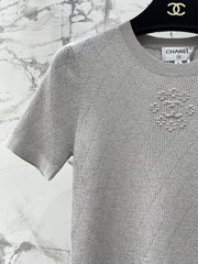 Floral-Embroidered Crew-Neck Knit Sweater