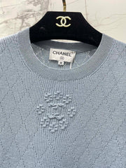 Floral-Embroidered Crew-Neck Knit Sweater