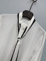 Diamond Jacquard Silk Blouse