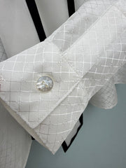 Diamond Jacquard Silk Blouse