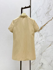 Letter-Embellished Collared Dress