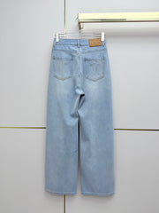 Straight-leg denim trousers