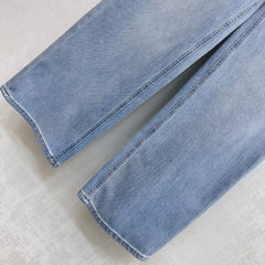 Rhinestone-Embellished Straight-Leg Denim Trousers