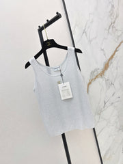 Rhinestone-Embellished Knit Vest