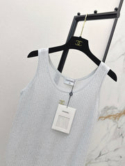 Rhinestone-Embellished Knit Vest