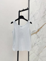 Rhinestone-Embellished Knit Vest